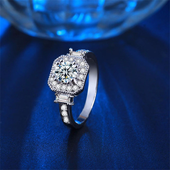 New .925 Silver Vintage Look Art Deco CZ Ring Sz 7 - Picture 5 of 5